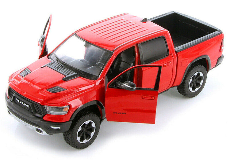 2019 RAM 1500 Rebel Crew Cab Pickup Truck Red 1/24 Diecast Model Car by Motormax-1
