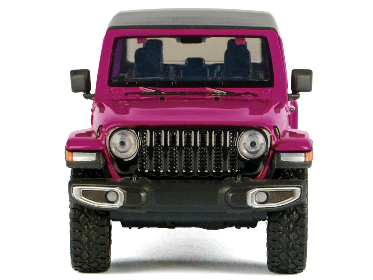 2021 Jeep Gladiator Overland Pickup Truck Purple with Matt Black Top 1/24 Diecast Model Car by Motormax-2