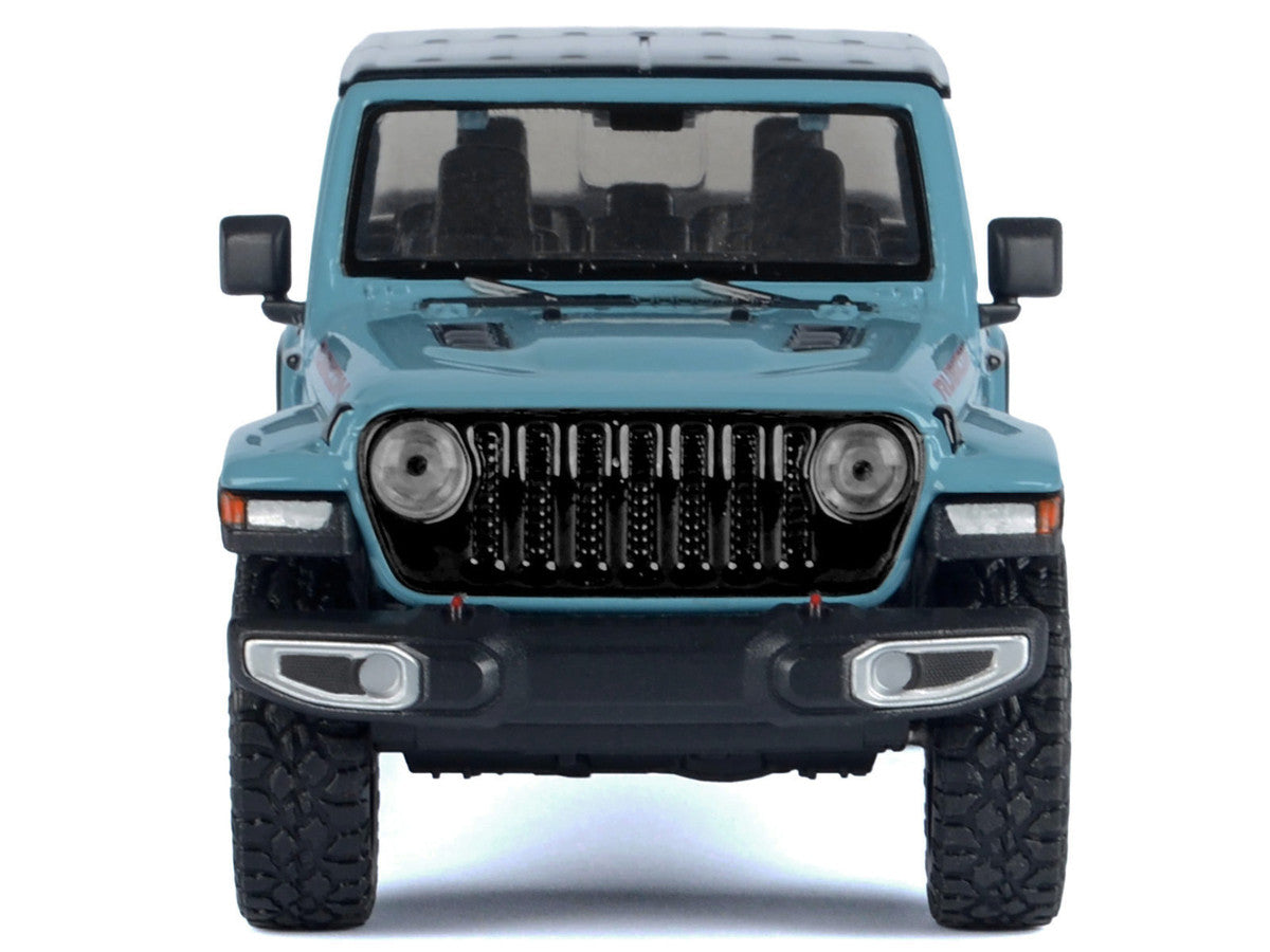 2021 Jeep Gladiator Rubicon (Closed Top) Pickup Truck Blue with Black Top 1/27 Diecast Model Car by Motormax-3