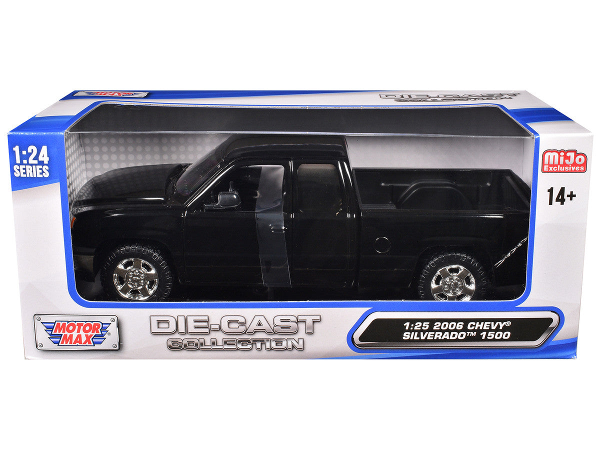 2006 Chevrolet Silverado 1500 Pickup Truck Black "Die-Cast Collection" Series 1/25 Diecast Model Car by Motormax-2