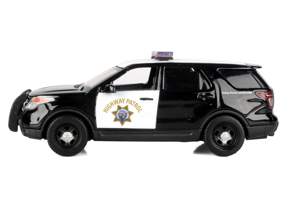 2015 Ford Police Interceptor Utility "California Highway Patrol" Black and White "Law Enforcement and Public Service" Series 1/43 Diecast Model Car by Motormax-1
