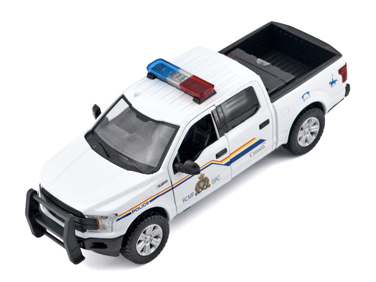 2019 Ford F-150 Lariat Crew Cab Pickup Truck "Royal Canadian Mounted Police" White with Flashing Light Bar and Front and Rear Lights and Sounds "Law Enforcement and Public Service" Series 1/27 Diecast Model Car by Motormax-1