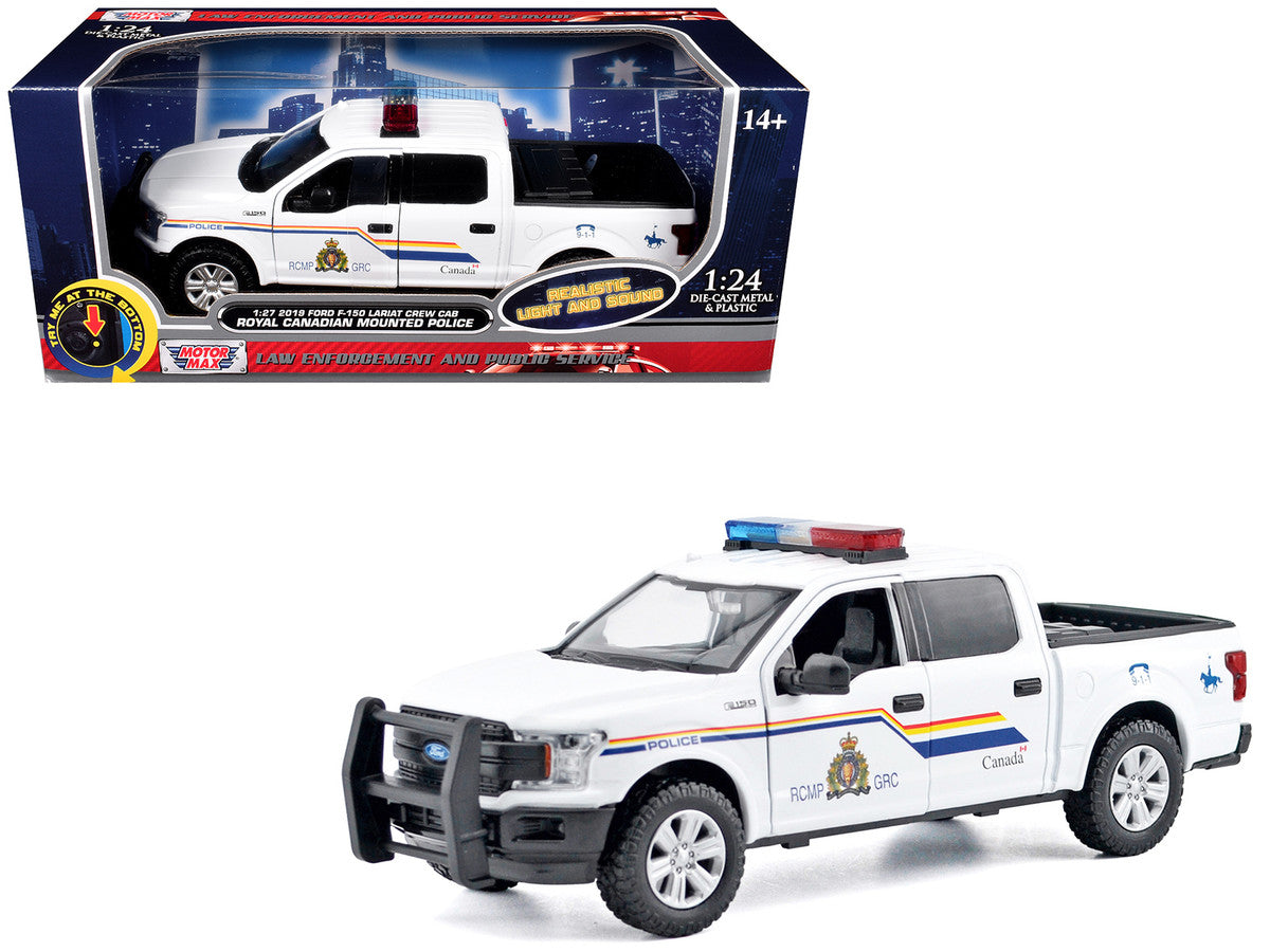 2019 Ford F-150 Lariat Crew Cab Pickup Truck "Royal Canadian Mounted Police" White with Flashing Light Bar and Front and Rear Lights and Sounds "Law Enforcement and Public Service" Series 1/27 Diecast Model Car by Motormax-4
