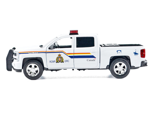 2017 Chevrolet Silverado 1500 LT Z71 Crew Cab Pickup Truck "Royal Canadian Mounted Police" White with Flashing Light Bar and Front and Rear Lights and Sounds "Law Enforcement and Public Service" Series 1/27 Diecast Model Car by Motormax-0
