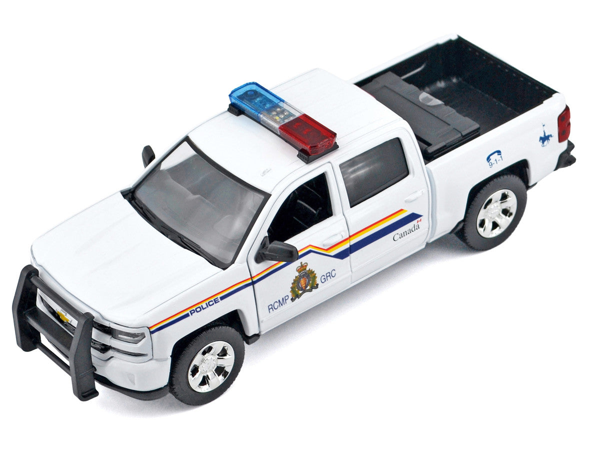 2017 Chevrolet Silverado 1500 LT Z71 Crew Cab Pickup Truck "Royal Canadian Mounted Police" White with Flashing Light Bar and Front and Rear Lights and Sounds "Law Enforcement and Public Service" Series 1/27 Diecast Model Car by Motormax-3