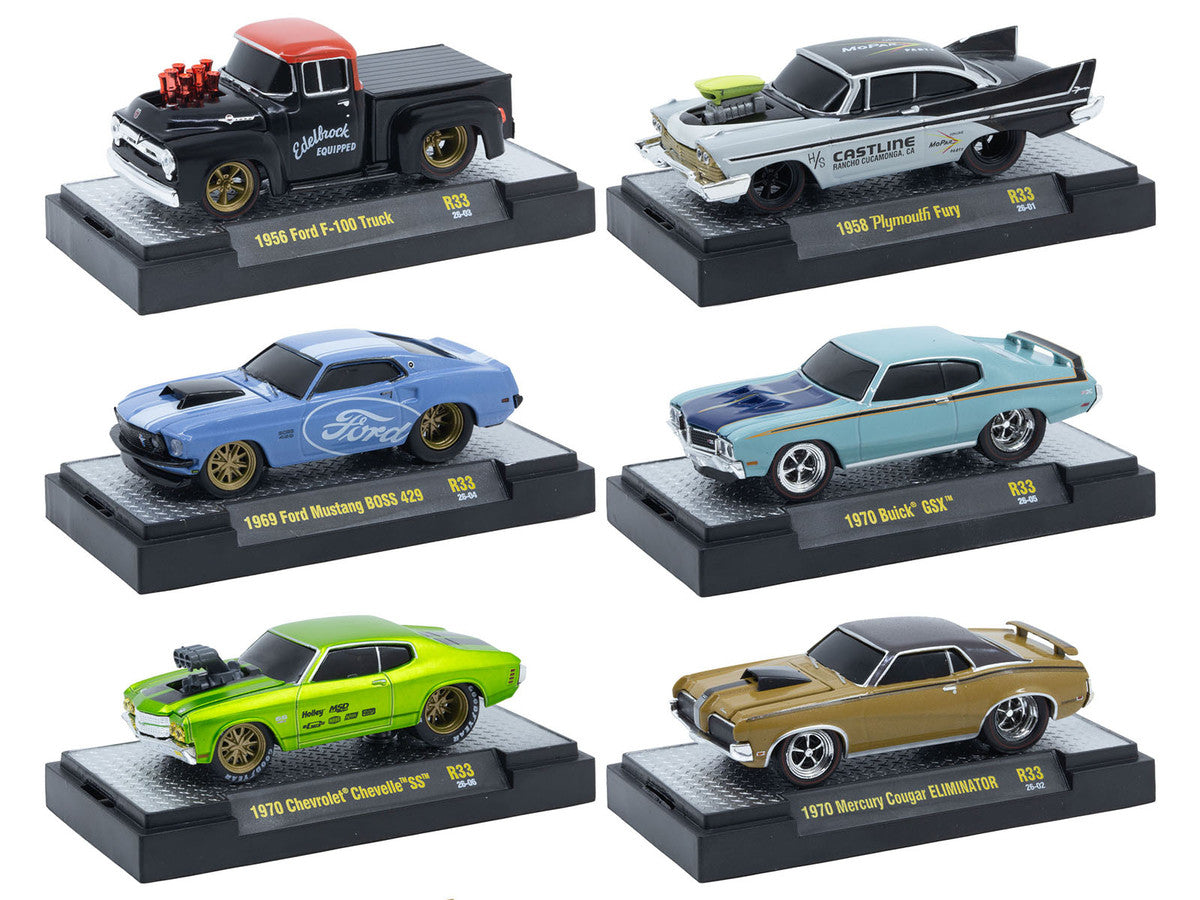 "Ground Pounders" 6 Cars Set Release 33 IN DISPLAY CASES Limited Edition 1/64 Diecast Model Cars by M2 Machines-0