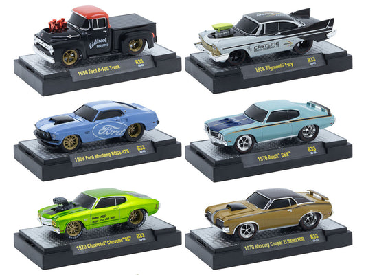 "Ground Pounders" 6 Cars Set Release 33 IN DISPLAY CASES Limited Edition 1/64 Diecast Model Cars by M2 Machines-0