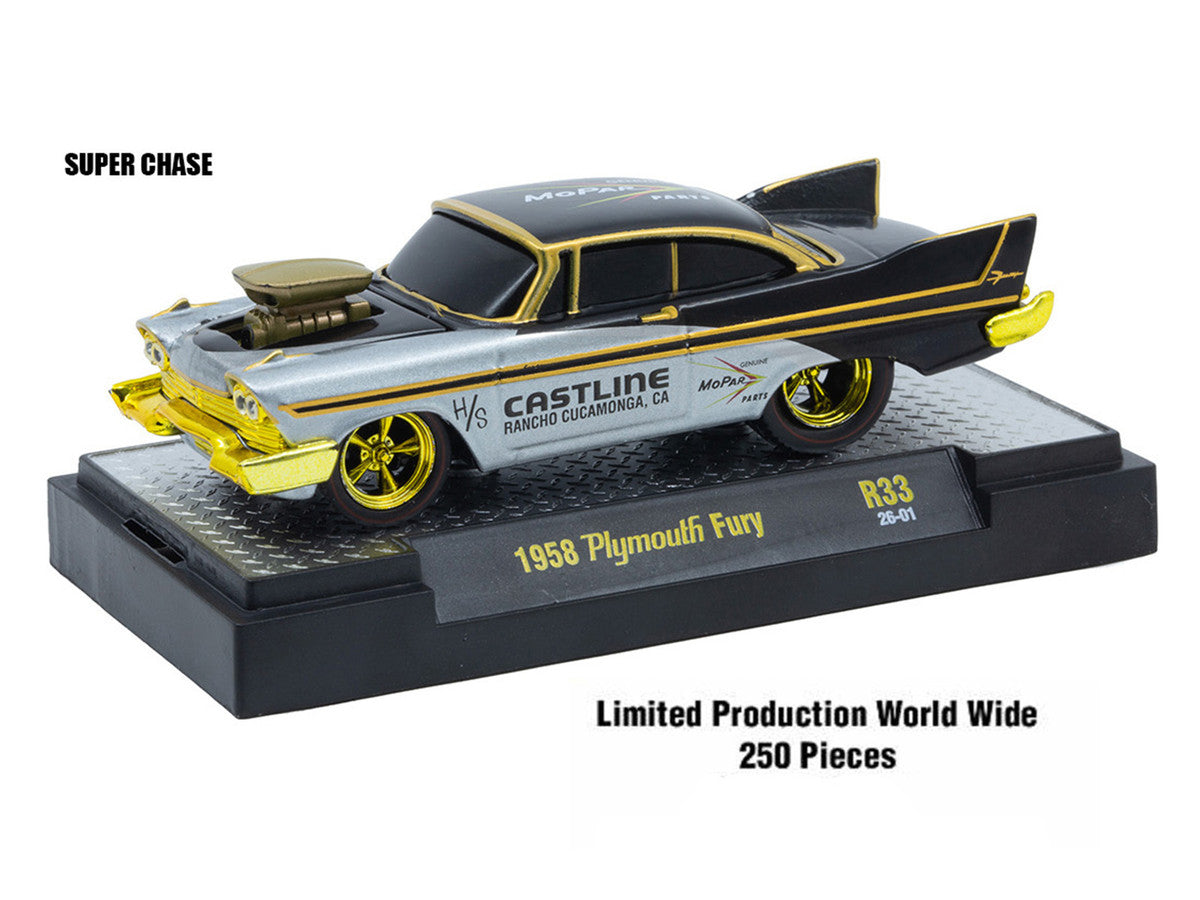 "Ground Pounders" 6 Cars Set Release 33 IN DISPLAY CASES Limited Edition 1/64 Diecast Model Cars by M2 Machines-2
