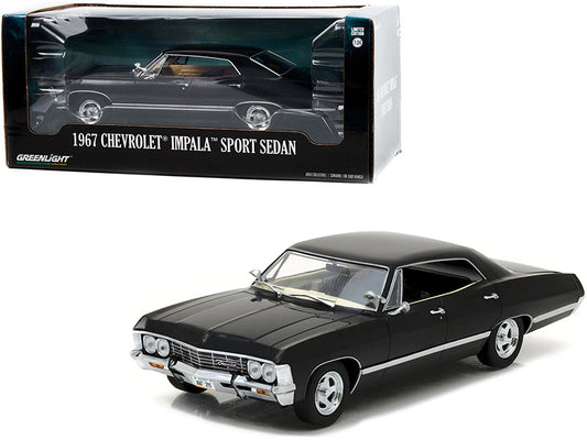 1967 Chevrolet Impala Sport Sedan Tuxedo Black 1/24 Diecast Model Car by Greenlight-0
