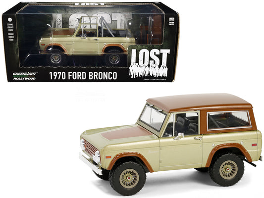 1970 Ford Bronco Gold Metallic with Brown Hood and Top  "Lost" (2004-2010) TV Series "Hollywood" Series 20 1/24 Diecast Model Car by Greenlight-0