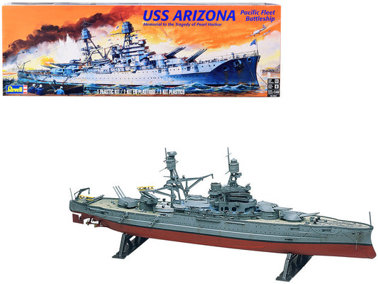 Level 4 Model Kit USS Arizona Pacific Fleet Battleship "Memorial to the Tragedy of Pearl Harbor" 1/426 Scale Model by Revell-0