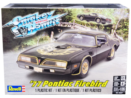 Level 4 Model Kit 1977 Pontiac Firebird "Smokey and the Bandit" (1977) Movie 1/25 Scale Model Car by Revell-0
