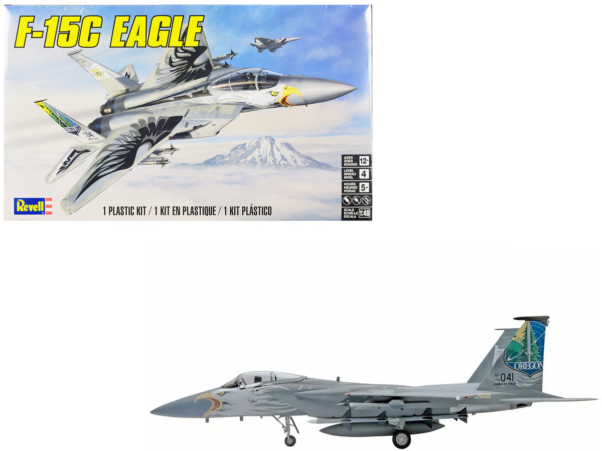 Level 4 Model Kit McDonnell Douglas F-15C Eagle Fighter Aircraft 1/48 Scale Model by Revell-0