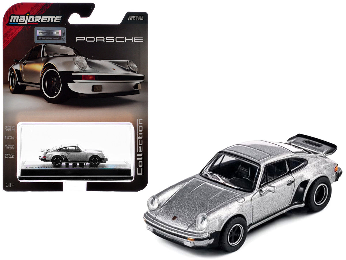 1975 Porsche 930 Turbo Silver Metallic "Collection" Series 1/64 Diecast Model Car by Majorette-0