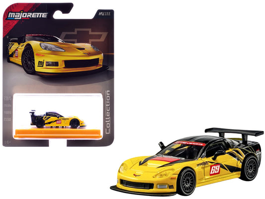 2005 Chevrolet Corvette C6R #69 Yellow and Black "Collection" Series 1/64 Diecast Model Car by Majorette-0