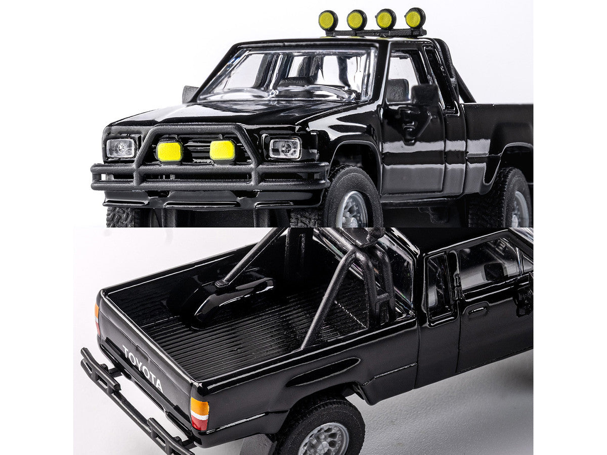 1985 Toyota Hilux SR5 Pickup Truck Black "Collection" Series 1/64 Diecast Model Car by Majorette-1