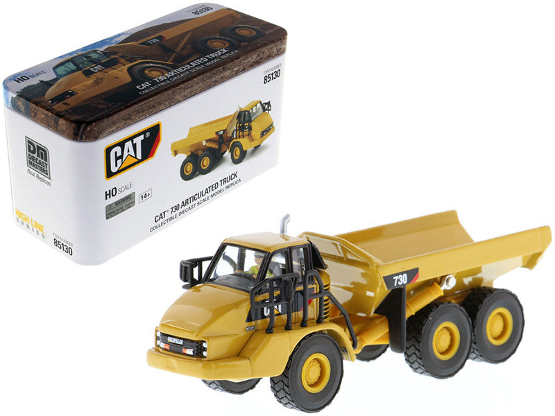 CAT Caterpillar 730 Articulated Dump Truck with Operator "High Line" Series 1/87 (HO) Scale Diecast Model by Diecast Masters-0