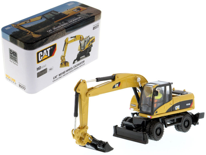 CAT Caterpillar M318D Wheeled Excavator with Operator "High Line" Series 1/87 (HO) Scale Diecast Model by Diecast Masters-0