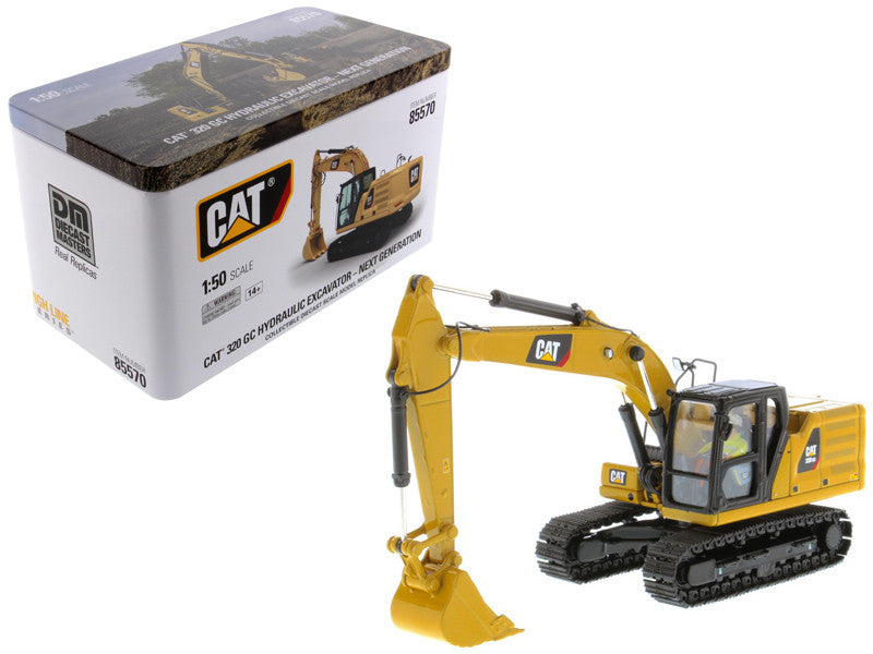 CAT Caterpillar 320 GC Hydraulic Excavator with Operator Next Generation Design "High Line Series" 1/50 Diecast Model by Diecast Masters-0