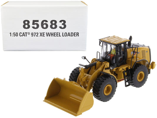 CAT Caterpillar 972 XE Wheel Loader Yellow with Operator "High Line Series" 1/50 Diecast Model by Diecast Masters-0