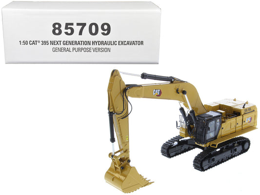 CAT Caterpillar 395 Next Generation Hydraulic Excavator (General Purpose Version) Yellow with Operator and Additional Tools "High Line" Series 1/50 Diecast Model by Diecast Masters-0