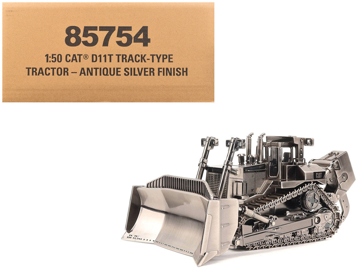 CAT Caterpillar D11T Track Type Tractor Dozer Antique Silver Finish "Commemorative Series" 1/50 Diecast Model by Diecast Masters-0