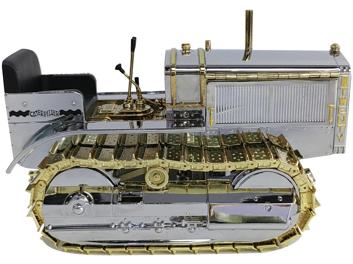 CAT Caterpillar Twenty Tractor "100th Anniversary" Chrome and Gold "Centennial Series" 1/16 Diecast Model by Diecast Masters-0
