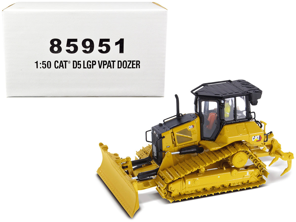 CAT Caterpillar D5 LGP VPAT Track Type Tractor Dozer Yellow with Operator "High Line" Series 1/50 Diecast Model by Diecast Masters-0