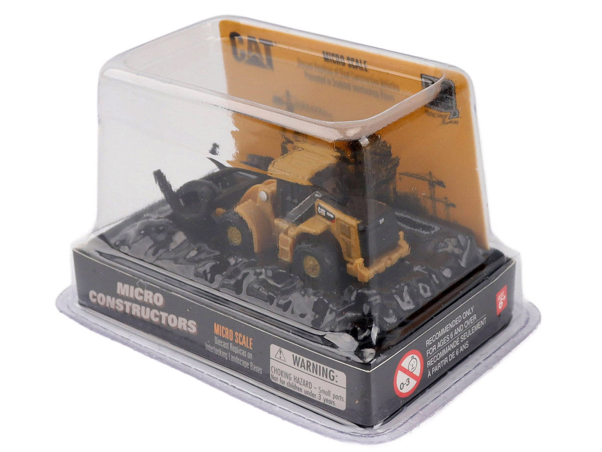 CAT Caterpillar 950M Wheel Loader (Log Fork Version) Yellow "Micro-Constructor" Series Diecast Model by Diecast Masters-2