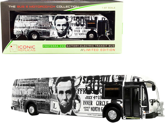 Proterra ZX5 Battery-Electric Transit Bus #9 "Downtown Reno" "Lincoln Line" (Nevada) "The Bus & Motorcoach Collection" 1/87 (HO) Diecast Model by Iconic Replicas-0