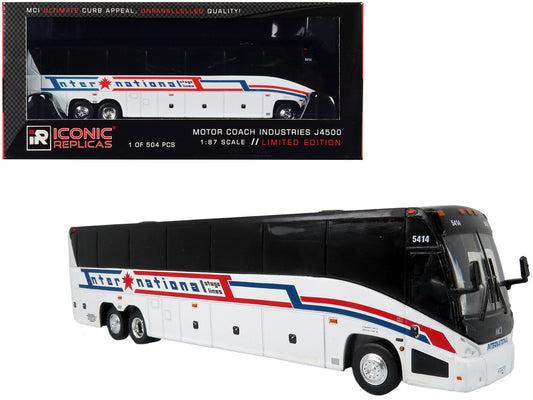 MCI J4500 Coach Bus "International Stage Lines" White "The Bus & Motorcoach Collection" Limited Edition to 504 pieces Worldwide 1/87 (HO) Diecast Model by Iconic Replicas-0
