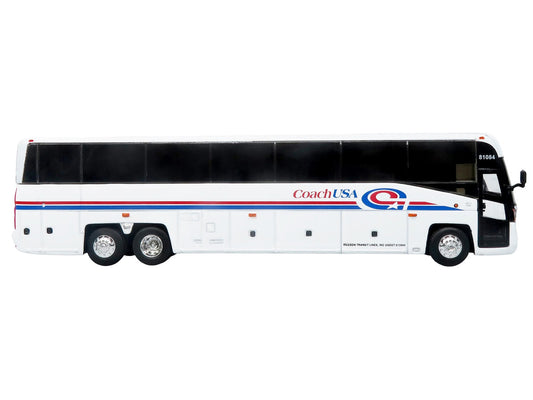 MCI D4520 Commuter Coach Bus "Coach USA" White with Blue and Red Stripes "The Bus & Motorcoach Collection" Limited Edition to 504 pieces Worldwide 1/87 (HO) Scale Diecast Model by Iconic Replicas-0
