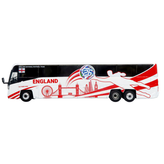MCI D4520 Coach Bus "England National Football Team" White with Graphics "International Federation of the Global Game" Series Limited Edition to 504 pieces Worldwide 1/87 (HO) Diecast Model by Iconic Replicas-0