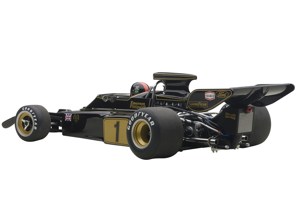 Lotus 72E 1973 Emerson Fittipaldi #1 with Driver Figure in Cockpit 1/18 Model Car by Autoart-2