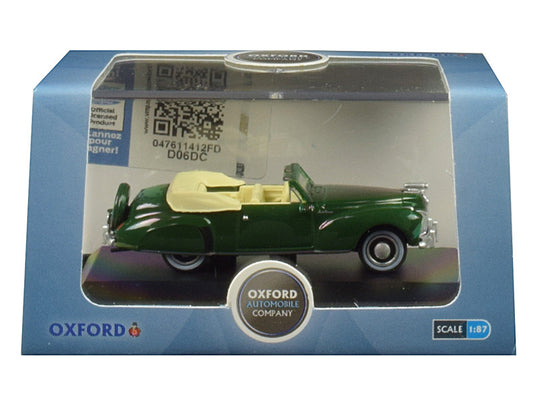 1941 Lincoln Continental Convertible Spode Green 1/87 (HO) Scale Diecast Model Car by Oxford Diecast-0