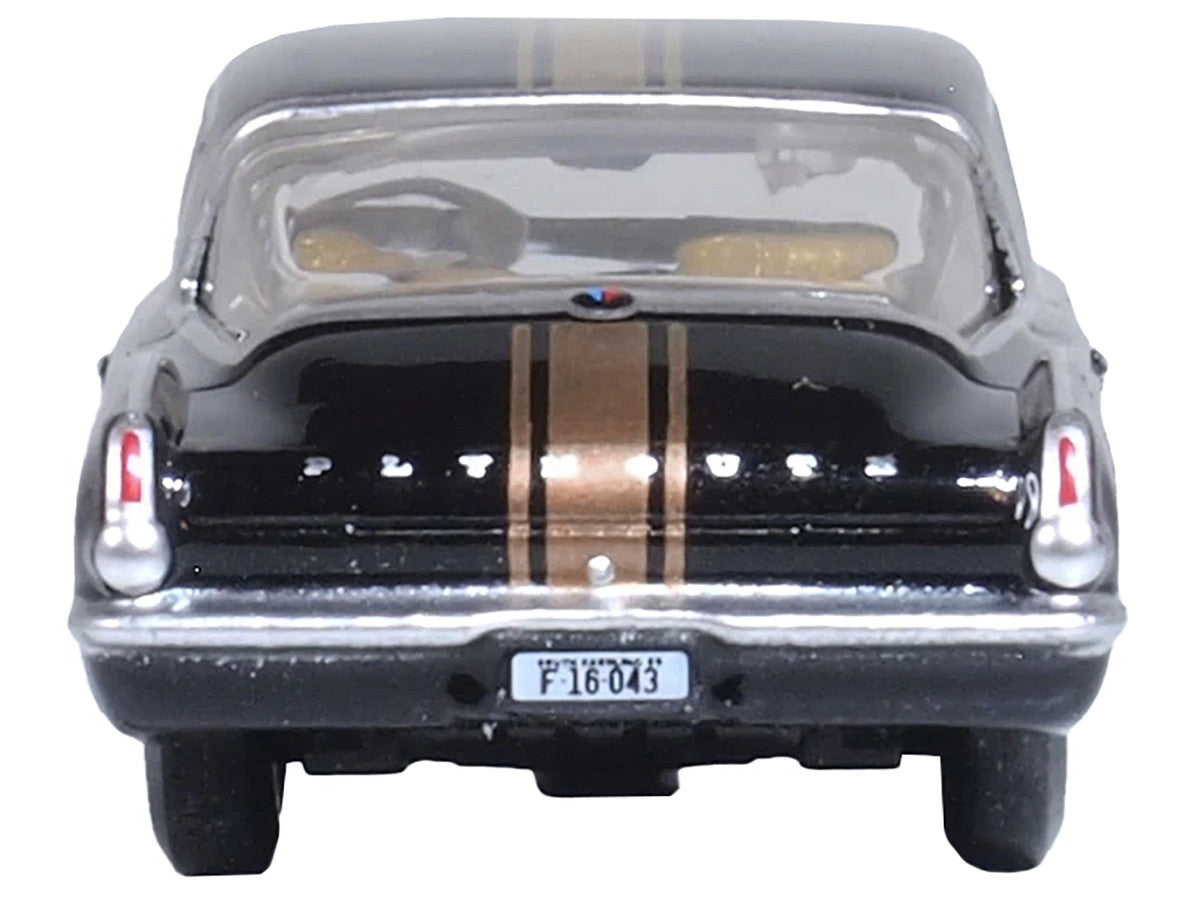1965 Plymouth Barracuda Black with Gold Stripes 1/87 (HO) Scale Diecast Model Car by Oxford Diecast-3