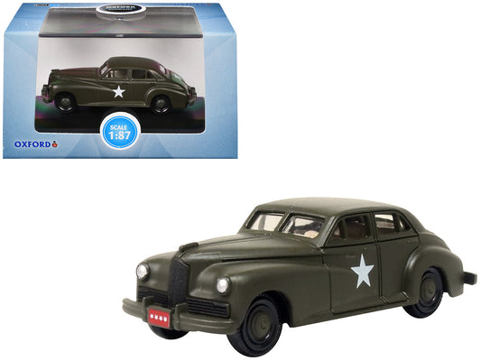 1942 Packard Clipper Touring Sedan "US Army Staff Car" Olive Drab 1/87 (HO) Scale Diecast Model Car by Oxford Diecast-0