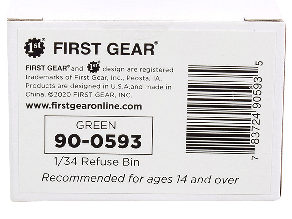 Refuse Trash Bin Green 1/34 Diecast Model by First Gear-2