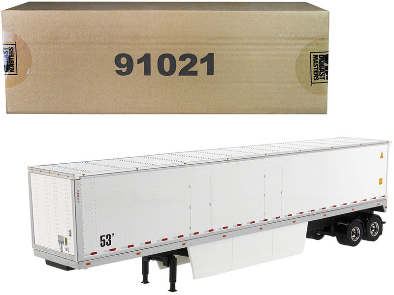 53' Dry Cargo Van Trailer White "Transport Series" 1/50 Diecast Model by Diecast Masters-0