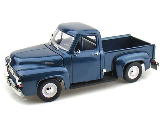 1953 Ford F-100 Pickup Dark Blue 1/18 Diecast Model Car by Road Signature-0
