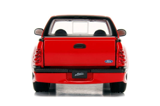 Ford F-150 SVT Lightning Pickup Truck Red "The Fast and the Furious" (2001) Movie "25 Years of Fast & Furious" Series 1/24 Diecast Model Car by Jada-0