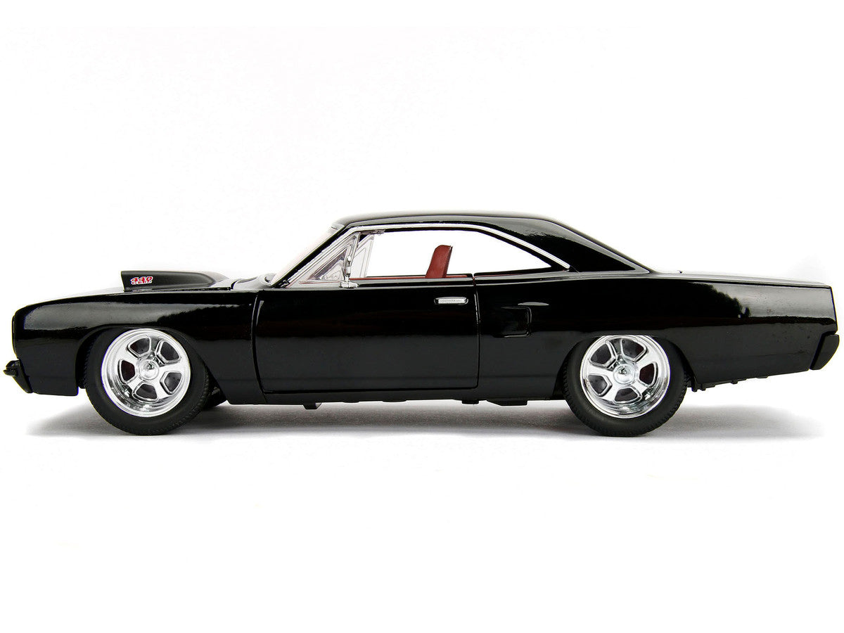 1970 Plymouth Road Runner 440 Black with Red Interior "Bigtime Muscle" Series 1/24 Diecast Model Car by Jada-2