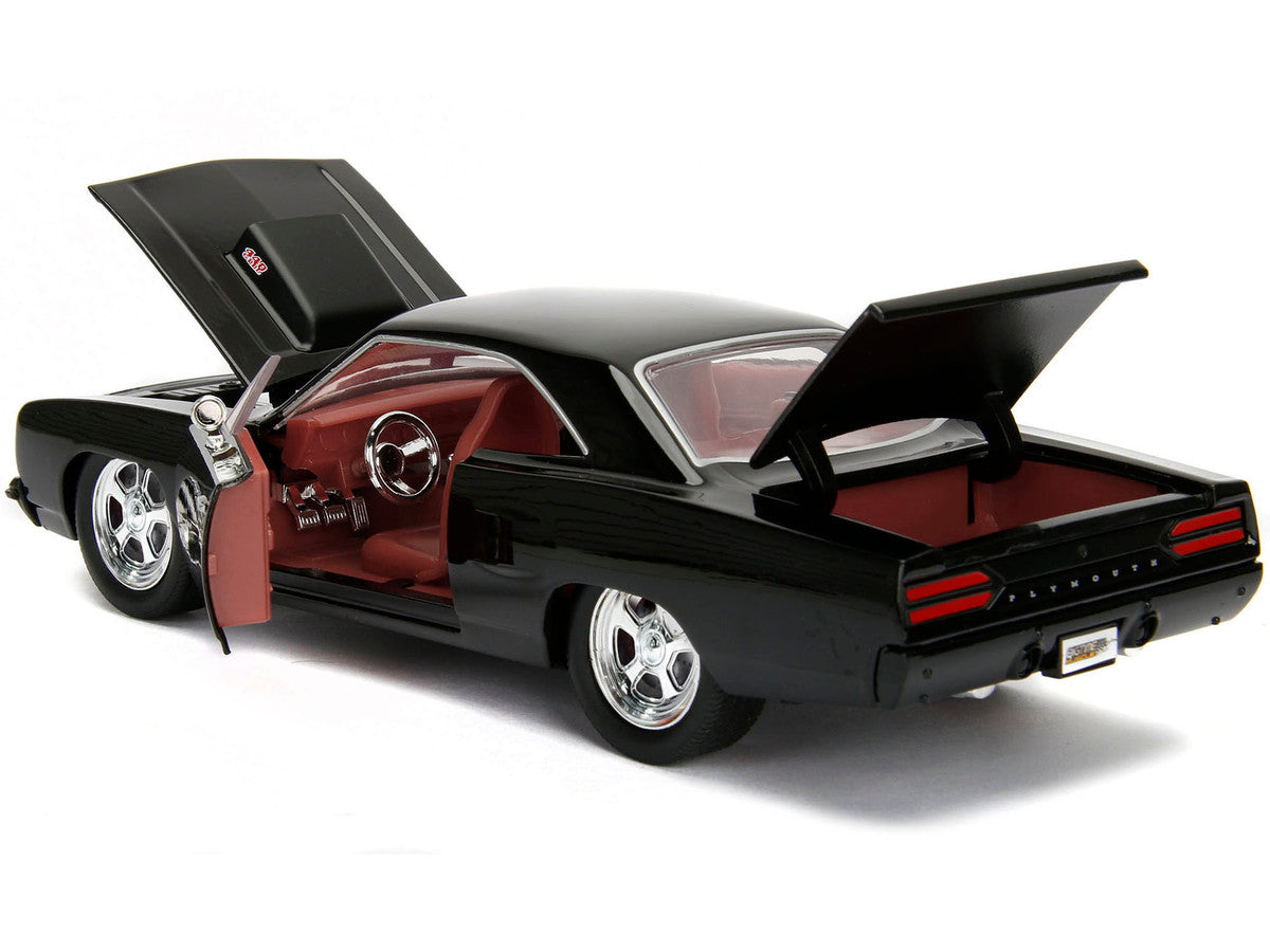 1970 Plymouth Road Runner 440 Black with Red Interior "Bigtime Muscle" Series 1/24 Diecast Model Car by Jada-3