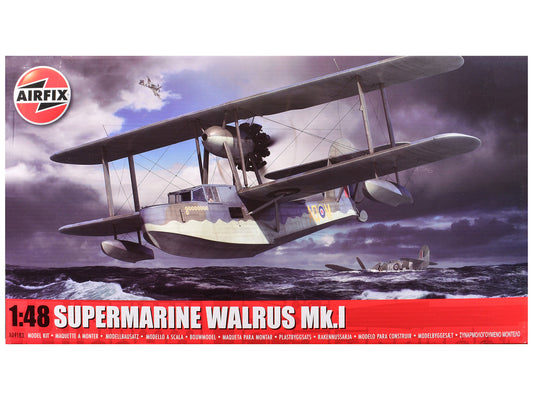 Level 3 Model Kit Supermarine Walrus Mk.I Aircraft with 3 Scheme Options 1/48 Plastic Model Kit by Airfix-0