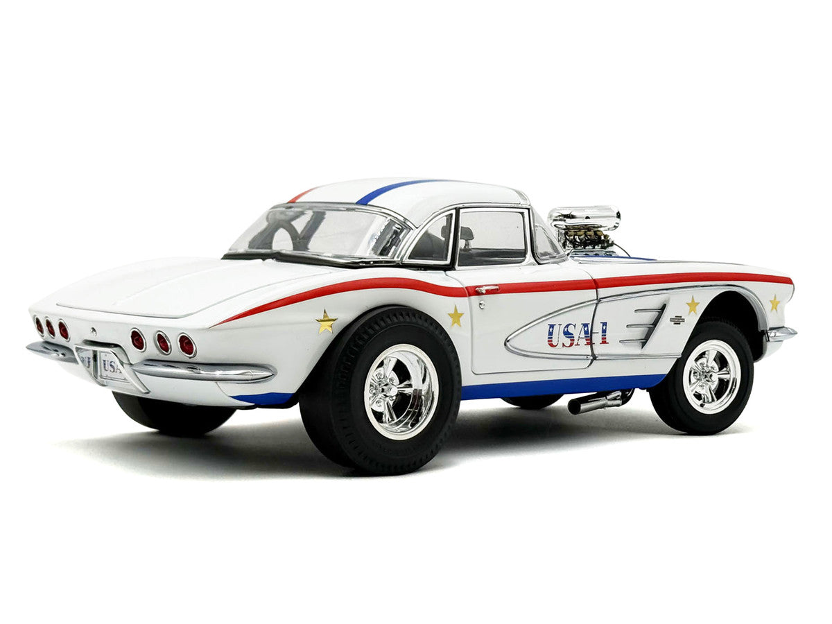 1961 Chevrolet Corvette Grand Sport Gasser "USA-1" White with Blue and Red Stripes Limited Edition to 362 pieces Worldwide 1/18 Diecast Model Car by ACME-1