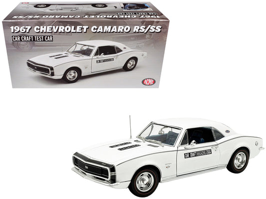 1967 Chevrolet Camaro RS/SS "Car Craft Test Car" White Limited Edition to 180 pieces Worldwide 1/18 Diecast Model Car by ACME-0