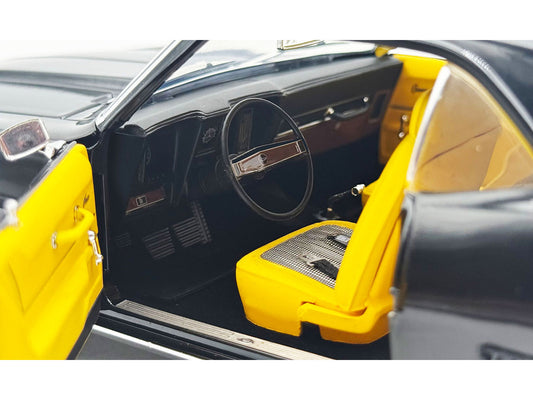 1969 Chevrolet COPO Camaro Tuxedo Black with Yellow Interior Limited Edition to 402 pieces Worldwide 1/18 Diecast Model Car by ACME-0