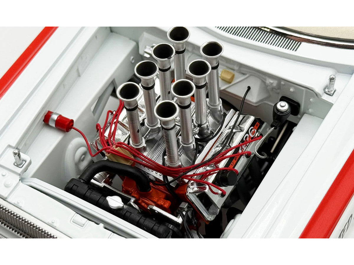 1965 Dodge Coronet AWB "Mr. Tomato" White with Red Stripes Limited Edition to 408 pieces Worldwide 1/18 Diecast Model Car by ACME-2