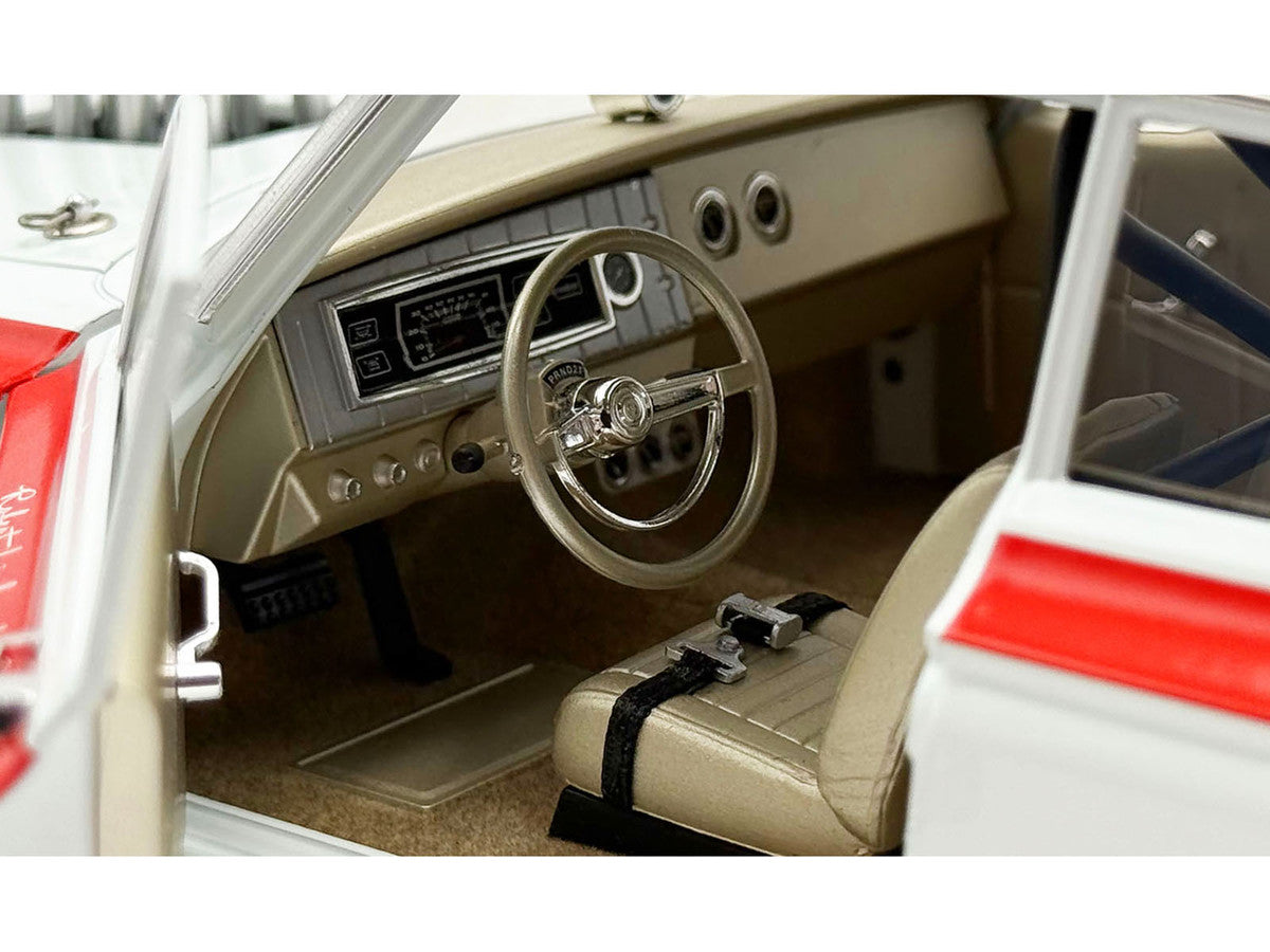 1965 Dodge Coronet AWB "Mr. Tomato" White with Red Stripes Limited Edition to 408 pieces Worldwide 1/18 Diecast Model Car by ACME-1