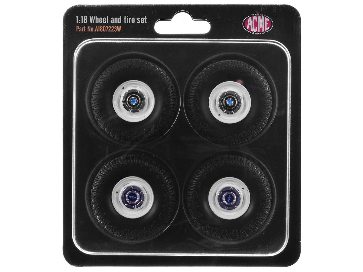 "35 Inch Offroad" Wheel and Tire Set of 4 pieces from 1967 Chevrolet K-10 Pickup Truck for 1/18 Scale Models by ACME-1